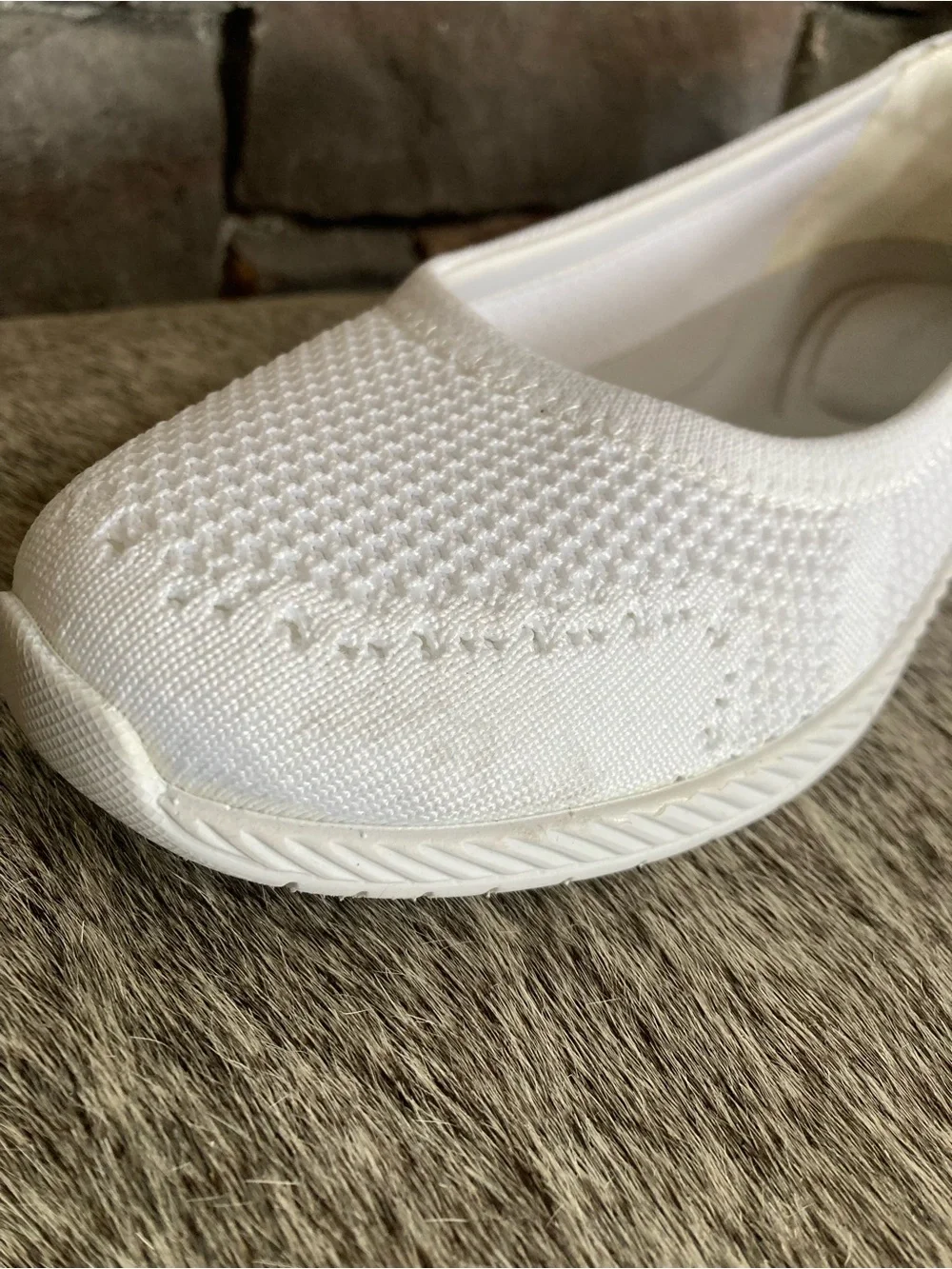 Easy Spirit Glitz Walking Shoe White Knit Size 9